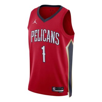 Air Jordan Pelicans Zion Williamson Swingman Statement Jersey Red DO9535-658