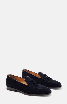 Scarosso Duccio Loafers in Dark Blue Suede at Nordstrom, Size 43.5