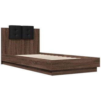 vidaXL Bed Frame with led without Mattress Brown Oak 90x200 cm Vidaxl