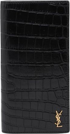 Saint Laurent Black Leather Long Wallet (Bi-Fold) (Pre-Owned)