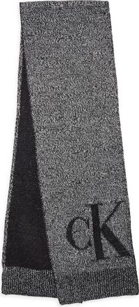 Calvin Klein Monogram Tweed Scarf in Egret Black at Nordstrom Rack