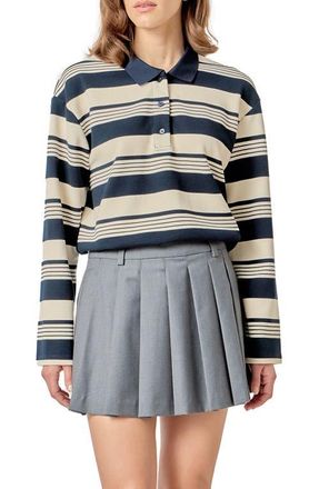 English Factory Stripe Relaxed Fit Polo Shirt in Navy/Cream at Nordstrom, Size X-Small