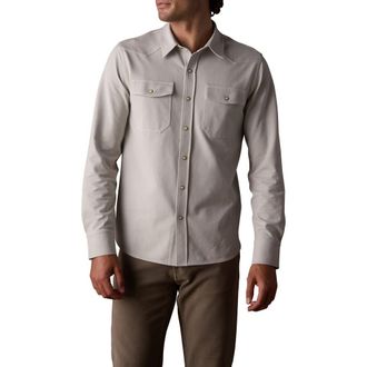 The Normal Brand Tentoma Cotton Stretch Twill Snap-Up Western Shirt in Dawn Blue at Nordstrom, Size Large