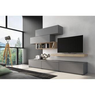 Dmora Pared Mamola, Modular, 5 Puertas, 10 Espacios, 270x50x183h Cm, Gris