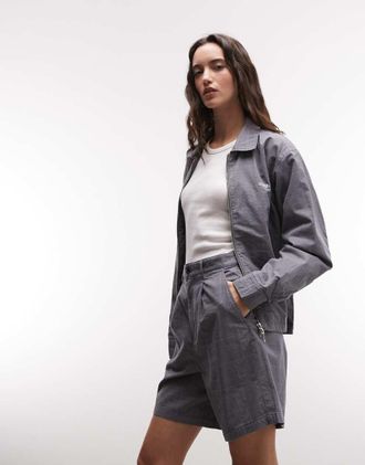 Obey Olivia - Pantaloncini a quadri grigi in coordinato-Grigio