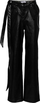 Juntae Kim asymmetric waistband pant - men - Polyester/Polyurethane/Cotton - L - Black