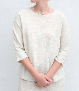 Black Crane Dolman Top In Cloud