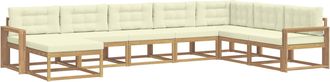 vidaXL Conjunto De Sof&aacute;s De Exterior 8 Uds. Blanco Y Crema Vidaxl