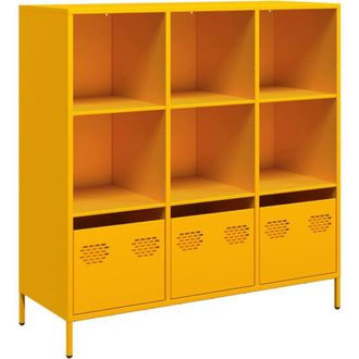 vidaXL Credenza Giallo Senape 101,5x39x103,5 cm in Acciaio - Vidaxl