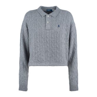 Ralph Lauren Gray Wool And Cashmere Braided Polo Shirt