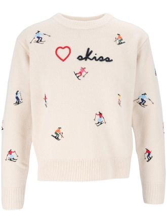 MC2 Saint Barth Off White Kyla Skiss Embroidered Wool Sweater