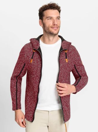 Marco Donati Strickfleecejacke MARCO DONATI, Herren, Gr. 44/46, rot (dunkelrot, meliert), 100% Polyester, meliert, Jacken Strickfleecejacke