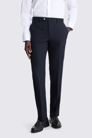 Moss Tailored Fit Navy Stripe Trouser