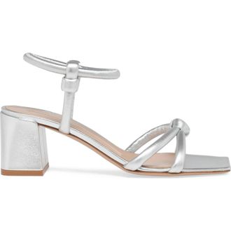 Gianvito Rossi Juno 55 Sandals in Metallic Silver Leather at Nordstrom, Size 35.5