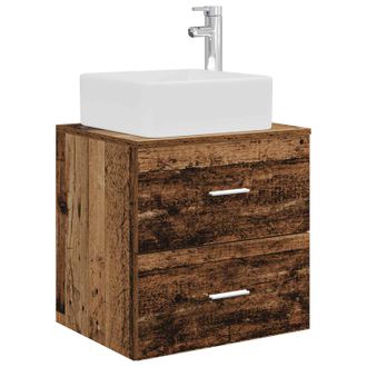 vidaXL Vanidad Con Lavabo De Pared Madera Envejecida 49,5 X 41 X 63 Cm Vidaxl