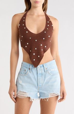 PacSun Maribel Knit Halter Top in Brown at Nordstrom, Size Xx-Small