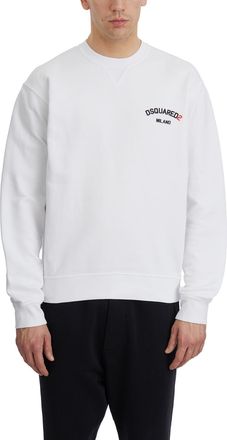 Dsquared2 Mens Cotton Roundneck Sweatshirt - White - Size X-Large