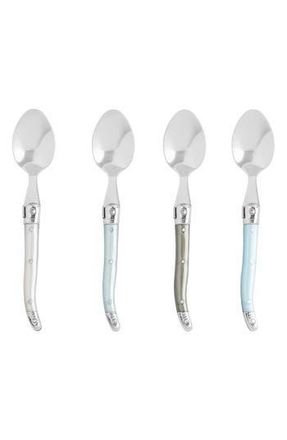 French Home Set of 4 Faux Mother-of-Pearl Assorted Coffee Spoons in Silver Multi Color at Nordstrom Rack