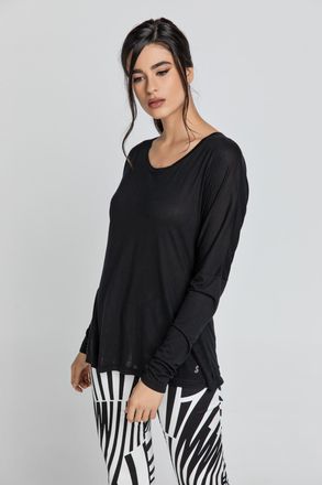 Móveis Conquista Zwarte top met lange vleermuismouwen van SWL