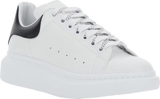 Alexander McQueen Mens Low Top Sneakers White-Black Leather Calf Trainers