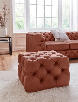 HOME AFFAIRE Polsterhocker »Kalina« mit klassischer Chesterfield-Knopfheftung, passend zur Serie Kalina