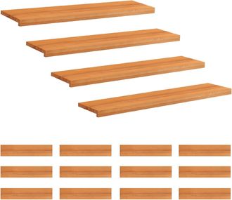vidaXL Alfombras Para Escalones 16 Uds. 110 X 25 X 2 Cm Marr&oacute;n Claro Vidaxl
