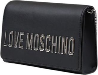 Love Moschino Womens Logo-Embossed Polyurethane Clutch Black