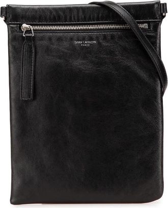 Saint Laurent Pre-owned Saint Laurent Antiqued Lambskin Sid Flat Crossbody MAL581697 0322