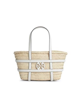 Tory Burch Tory Burch Small Ella Einkaufstasche im wei&szlig;en Korbstroh