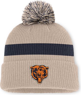Nike Chicago Bears Rewind Peak Nike Mens NFL Cuffed Pom Beanie in Brown | NF160J2M7QV-M17