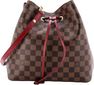 Louis Vuitton Neonoe Handbag Damier With Leather Mm (Authentic Pre-Loved)