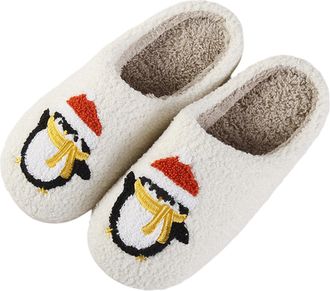 Generic Fluffy Plush Slippers for Women and Men Unisex Soft Plush Fuzzy Home Shoes Indoor Outdoor Couple Winter Warm Cozy House Slippers Anti-Skid Sole Comfy