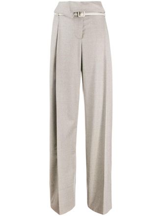 Stella McCartney Harley pleated paperbag trousers - women - Viscose/Wool - 38 - Grey