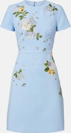 Carolina Herrera Vestido corto floral bordado