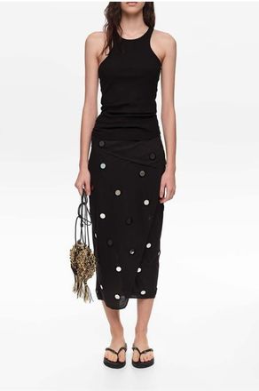 Bimba & Lola Mirrored Sarong Midi Skirt in Black at Nordstrom, Size X-Small