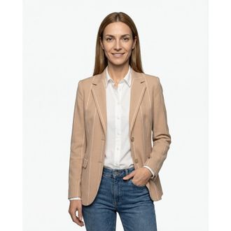 Eleventy WomenS Camel Wool Tailored Blazer, Size 42