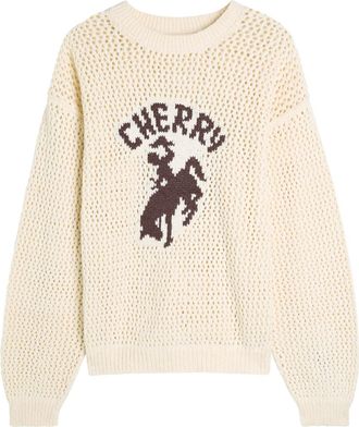 Cherry Los Angeles Western Open-knit Cotton Jumper - Cream - XL