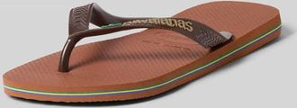 Havaianas Zehentrenner mit Label-Detail Modell BRASIL in Dunkelbraun, Gr&ouml;&szlig;e 35/36