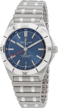 Breitling Pre-owned Breitling Chronomat GMT Automatic Chronometer Blue Dial Mens Watch A32398101C1A1