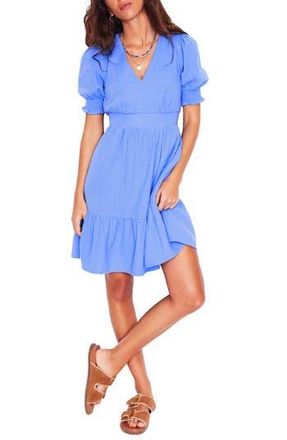 Boden Anna Double Cloth Puff Sleeve Dress in Ocean Blue at Nordstrom Rack, Size 14