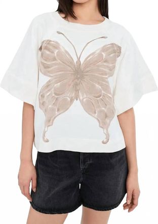 Free People Dahlia Short Sleeve Pullover In Ivory