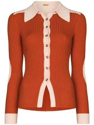 Dodo Bar Or Seth contrast-trim cardigan - Orange