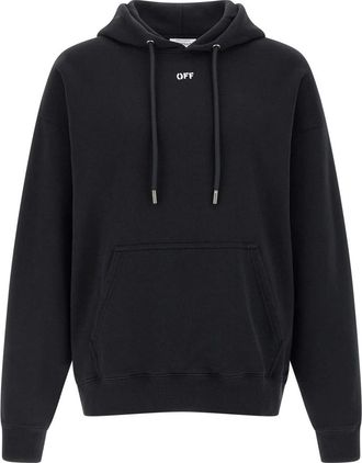 Off-white Brushed Cotton Hoodie - Heren - Hoodies - Zwart - XL - Katoen - Hoodies & sweatvesten