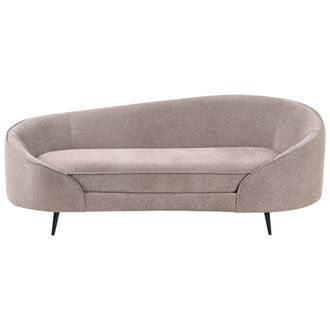 Beliani Beliani - Sof&aacute; Dise&ntilde;o Curvo Estilo Glamuroso Patas De Metal Negro Tela Marr&oacute;n Savar