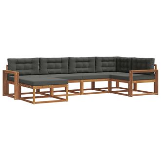 vidaXL Conjunto De Sof&aacute;s De Exterior 6 Pcs Natural Y Antracita Vidaxl