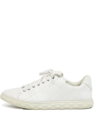 Jimmy Choo London Diamond leather low-tops - White