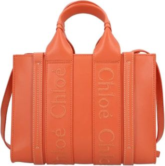 Chlo&eacute; Leren schoudertassen - Dames - Shoppers - Oranje - ONE Size - Leer - Tassen