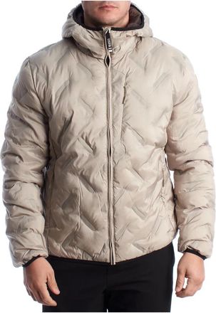 U.S.Polo Association Gewatteerde jas met capuchon - Heren - Winterjassen - Beige - XL - Leer - Jassen