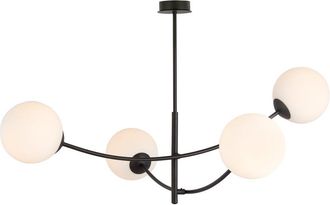 Wonderlamp Lámpara colgante estilo moderno con dos barras y 4 esferas blancas
