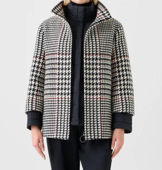 Akris Womens Glen Check 2-In-1 Carcoat In Black Multi